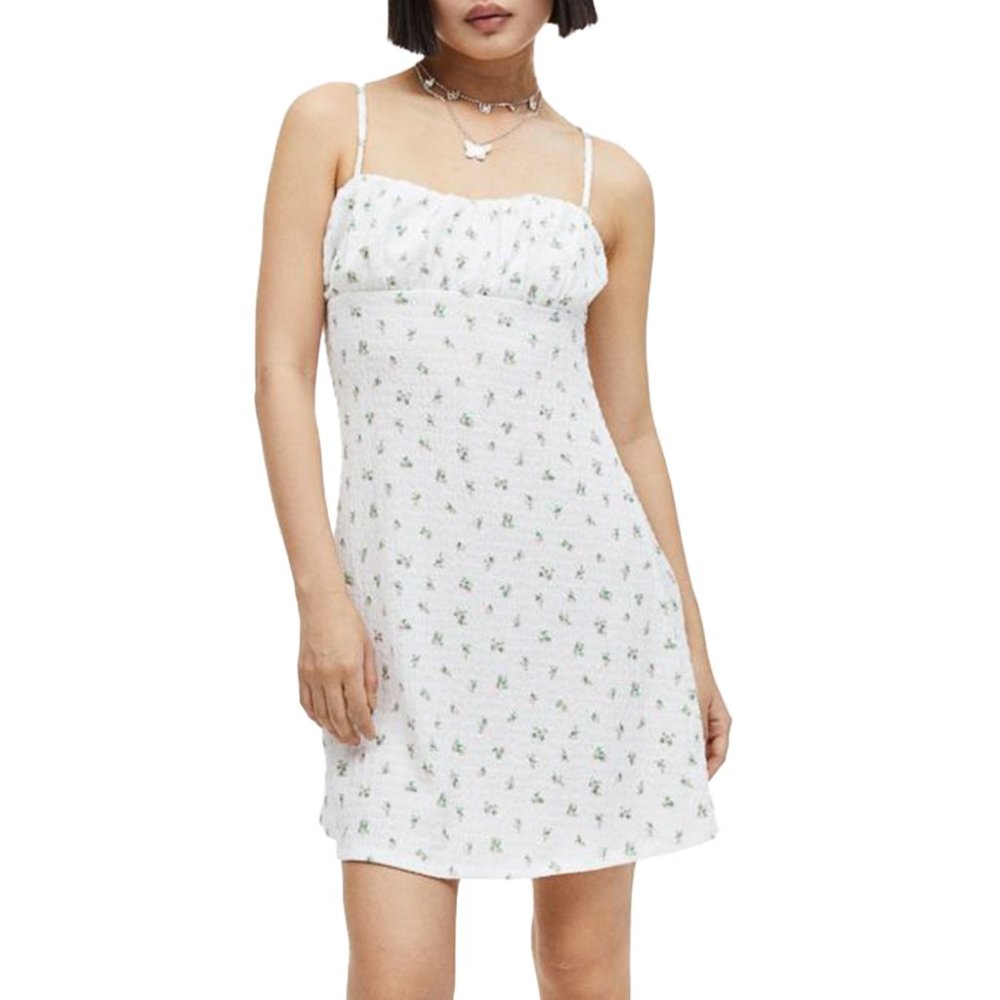 H&M Women's White Floral Mini Dress XS